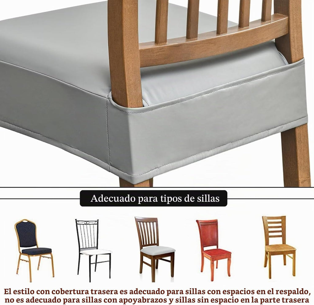 Fundas de asiento impermeables para sillas de comedor, paquete de
