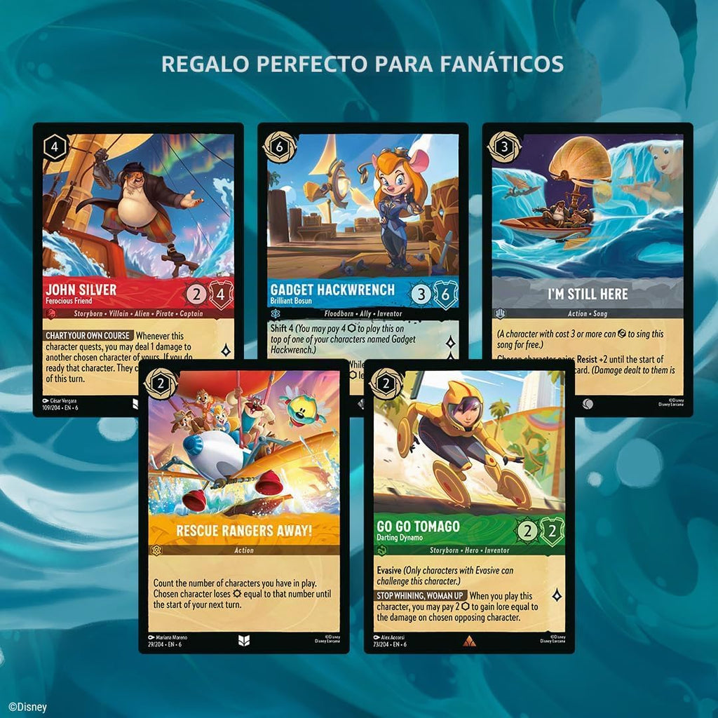 Ravensburger Disney Lorcana TCG: Azurite Sea Illumineer's Trove | Almacenamiento seguro de tarjetas | Incluye paquetes de refuerzo y guía completa | Obras de arte originales de Disney | A partir de 8 años