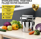 SQUEEZE master Exprimidor manual de verduras y prensa de queso, prensa de alimentos para relleno de albóndigas, espinacas, tofu, hierbas y jugo de frutas, 0.5 galones