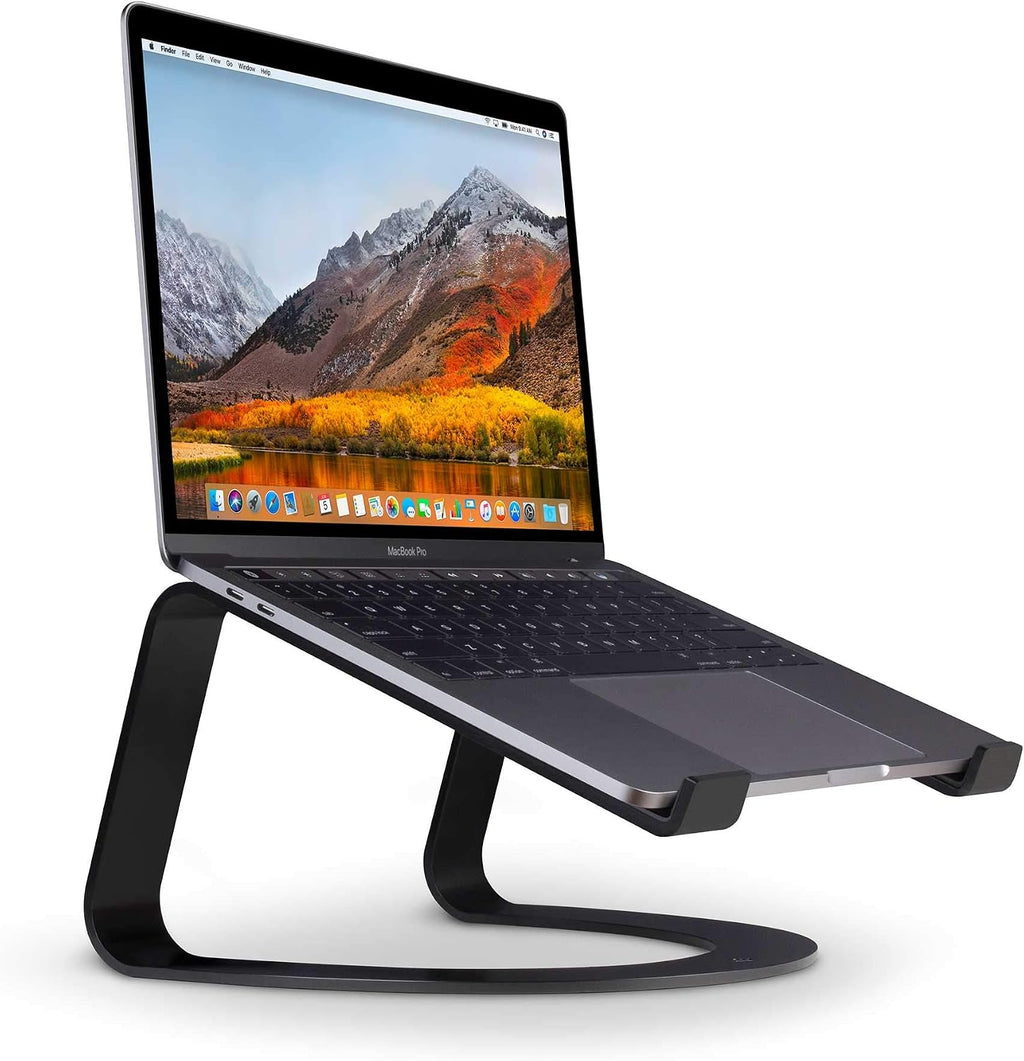 Twelve South Curve para MacBooks y Laptops | Soporte ergonómico de refrigeración para escritorio para el hogar u la oficina (negro mate)