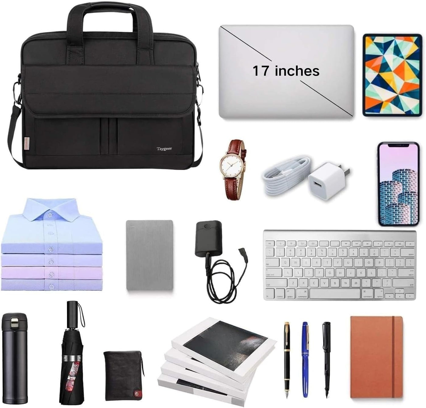 Taygeer - Bolsa para laptop de 17 pulgadas, maletín para computador...