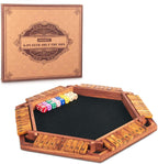 AMEROUS - Juego mejorado de dados "Shut The Box" para 1-6 jugadores, juego de mesa de madera para matemáticas con 16 dados para niños, adultos, familia, aula, hogar, fiesta o bar