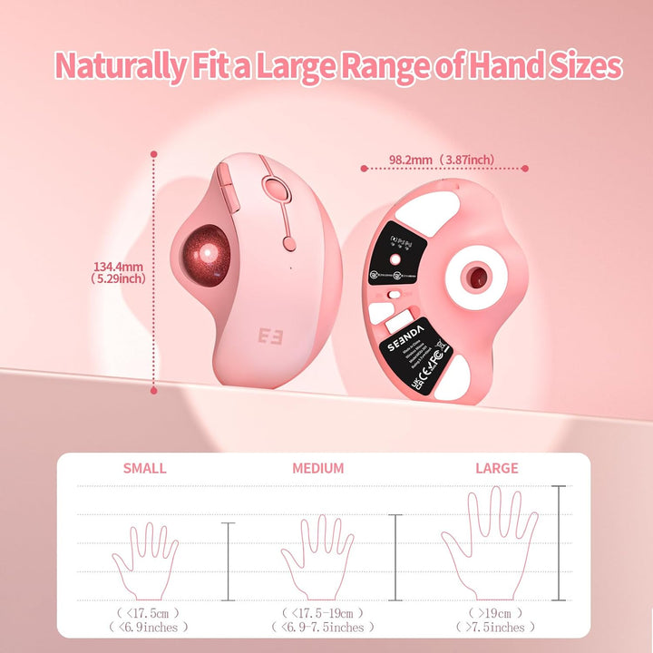 seenda Ratón de Trackball inalámbrico, mouse ergonómico Bluetooth R...