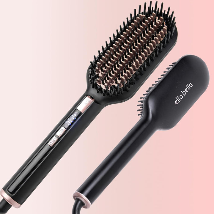 ELLA BELLA® Cepillo alisador de cabello, peine alisador térmico | S...