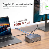 Conmutador 3 del KVM del acceso AV 8K monitores 2 ordenadores, esta...