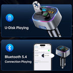Syncwire Bluetooth 5.4 Transmisor FM Adaptador de coche 48W (PD 36W y 12W