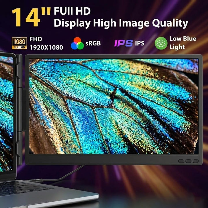Leudaich Extensor de pantalla para laptop, 14 pulgadas, FHD 1080P I...