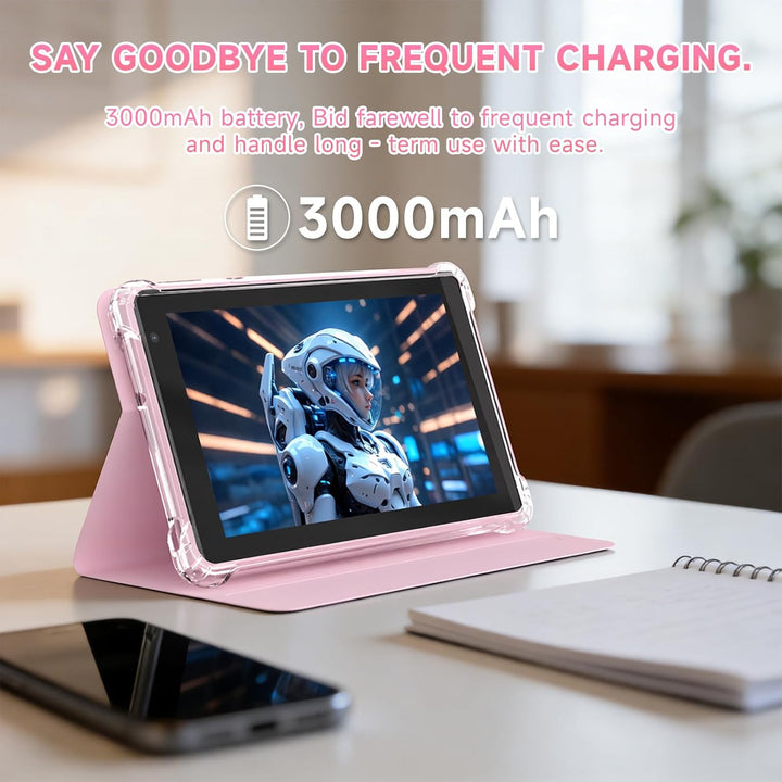 WUIUHOU Tablet Android 15 de 7 pulgadas, tablet con funda, 8 GB de...