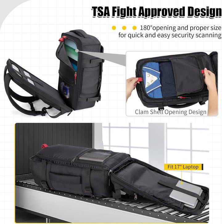 Mochila de viaje Velaybor 42L con 4 cubos de embalaje, bolsa de man...
