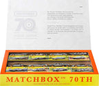 Matchbox Cars, juego de 8 autos fundidos a presión en escala 1:64 con decoraciones de primera calidad, incluyendo 1 vehículo exclusivo, neumáticos de agarre verdadero, acabado en tono platino
