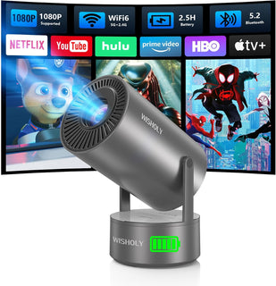 Proyector portátil con batería incorporada para exteriores y viajes...