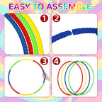 12 piezas de aro de juguete para niños - Aro desmontable y ajustable de colores para ejercicio, anillo de plástico para niños, gimnasia para adolescentes, equipo de agilidad para perros