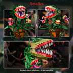 Audrey II - Juego de 2 bloques de construcción botánicos de plantas de piraña compatibles con Lego, kit de juguetes de terror, decoración de tienda de flores, decoración y regalo para fanáticos de las