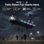 Geyiie Helicóptero RC con rotor en tándem con controles de una sola tecla
