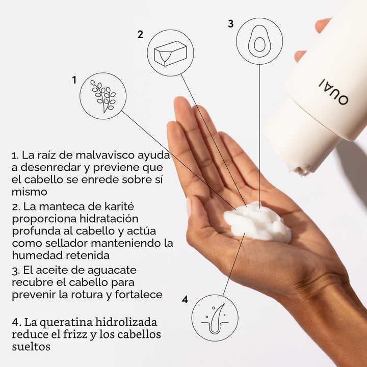 OUAI Juego de champú y acondicionador para cabello grueso, champú y...