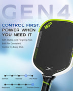 Warping Point Sophon - Raqueta de pickleball con núcleo de espuma de triple respuesta con superficie de fibra de carbono Aero Fusion diseñada para potencia controlada y precisión consistente, cuerpo