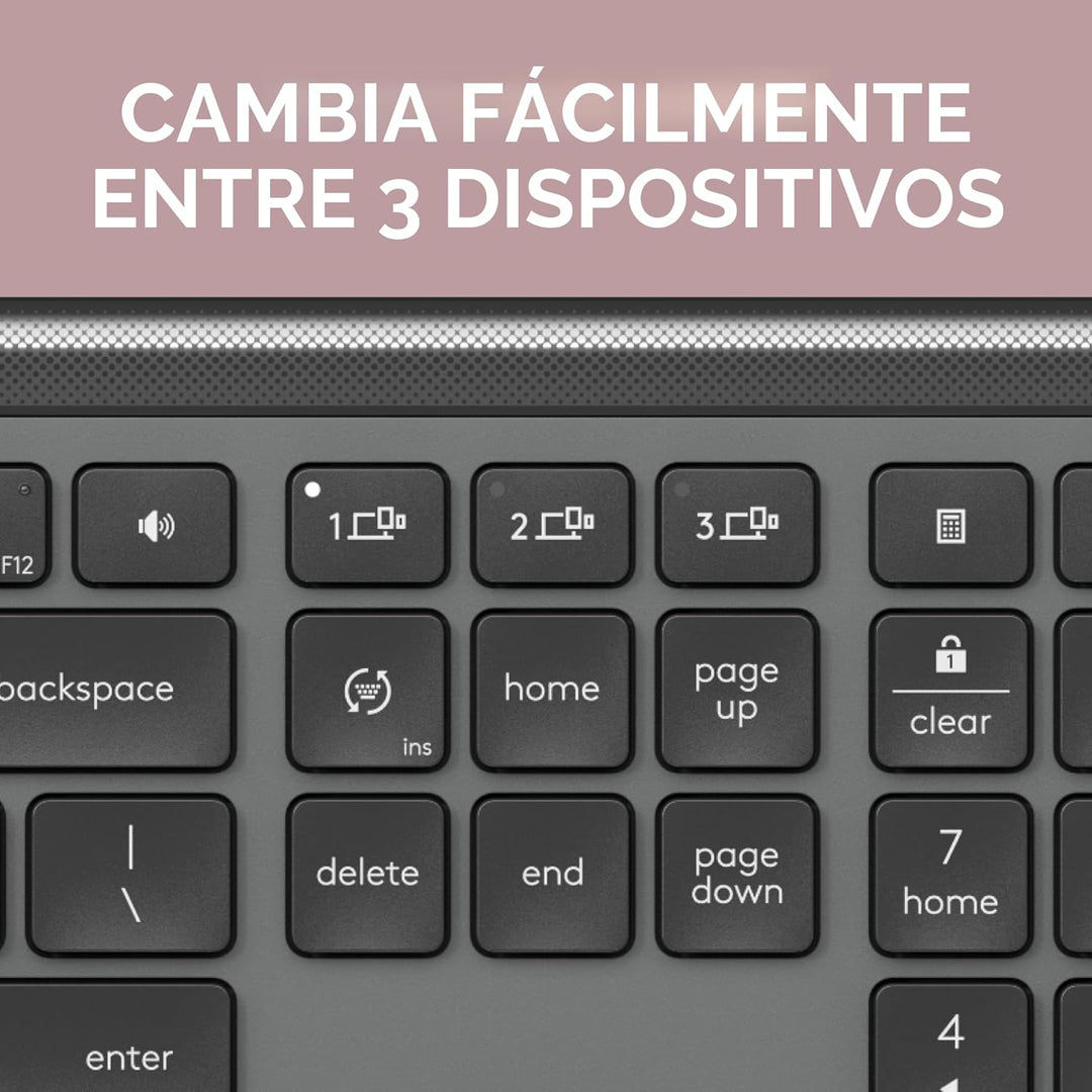 Logitech Signature Slim K950 Teclado Inalámbrico, Diseño Elegante,...