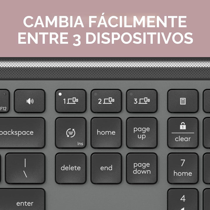 Logitech Signature Slim K950 Teclado Inalámbrico, Diseño Elegante,...