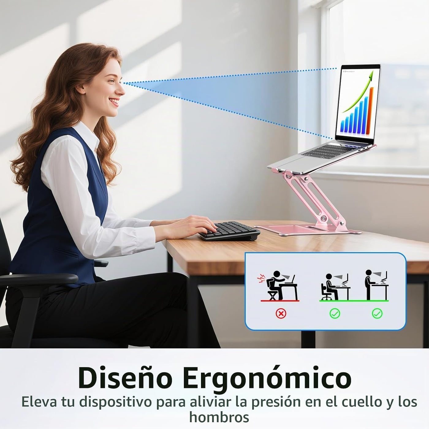 Urmust - Soporte de aluminio ligero para laptop y notebook de hasta...