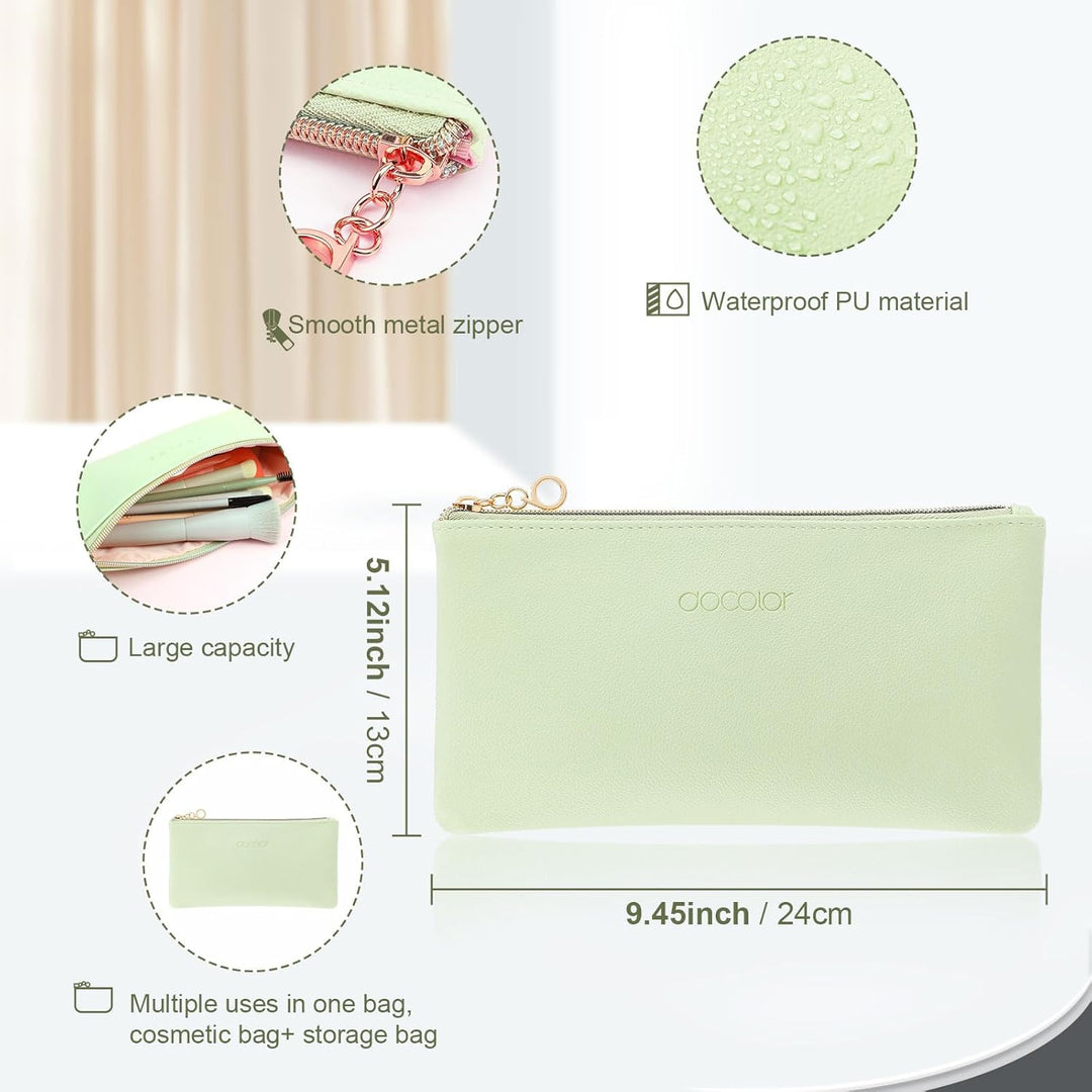 Docolor Juego de brochas de maquillaje 17+2 piezas con bolsa de maq...