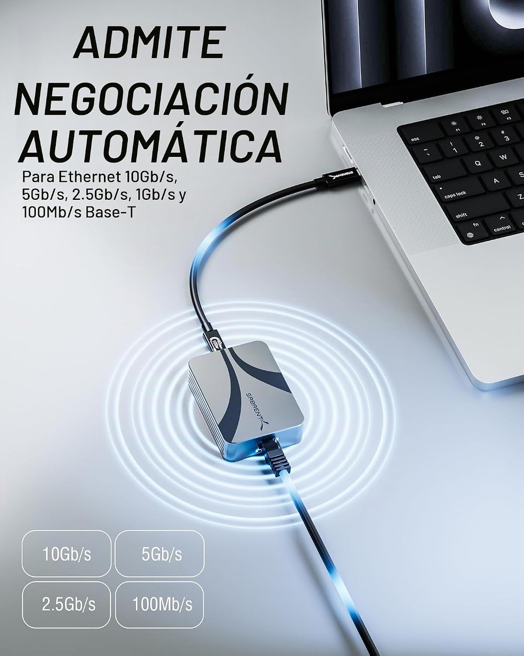 SABRENT Adaptador Ethernet Thunderbolt y USB4 de 10 GbE, USB-C (NT-P10G)