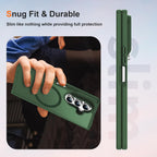 ORETECH Magnético para Samsung Galaxy Z Fold 7 Funda, Protector Translúcido Antideslizante PC Rígido Amortiguador para Samsung Z Fold 7 - Verde