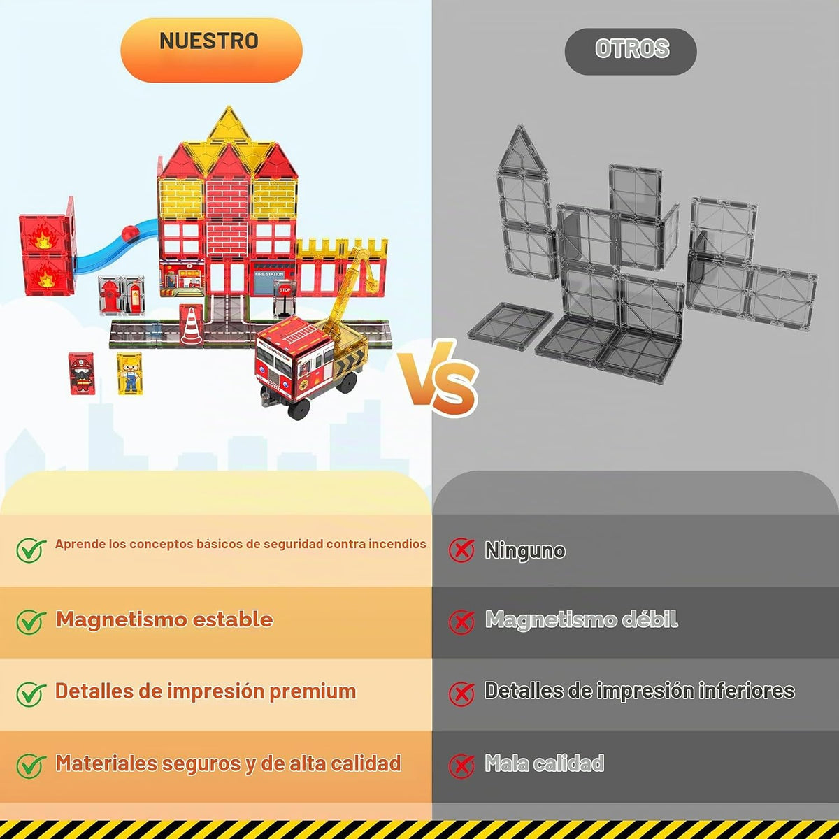 Azulejos magnéticos para niños de 4 a 8 años, estación de camión de