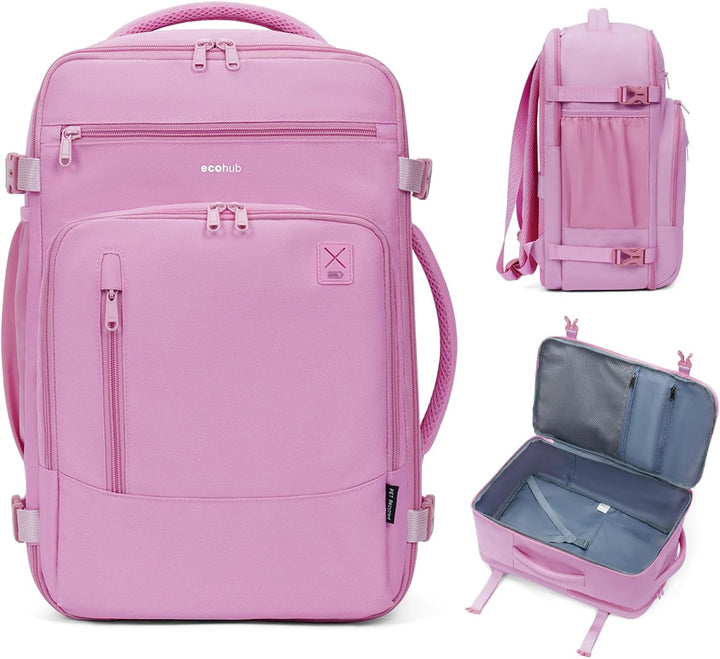 ECOHUB Mochila de Viaje Mochila de Equipaje de Mano, Rosa, Mochilas...