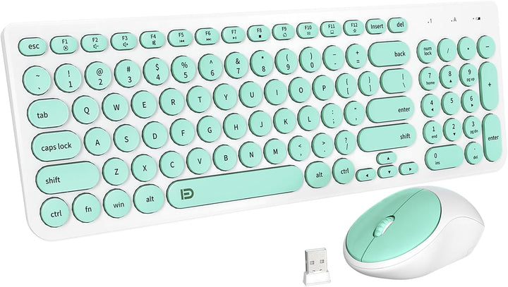 FD Combo de teclado y mouse inalámbricos, USB de 2.4 GHz, lindas te...