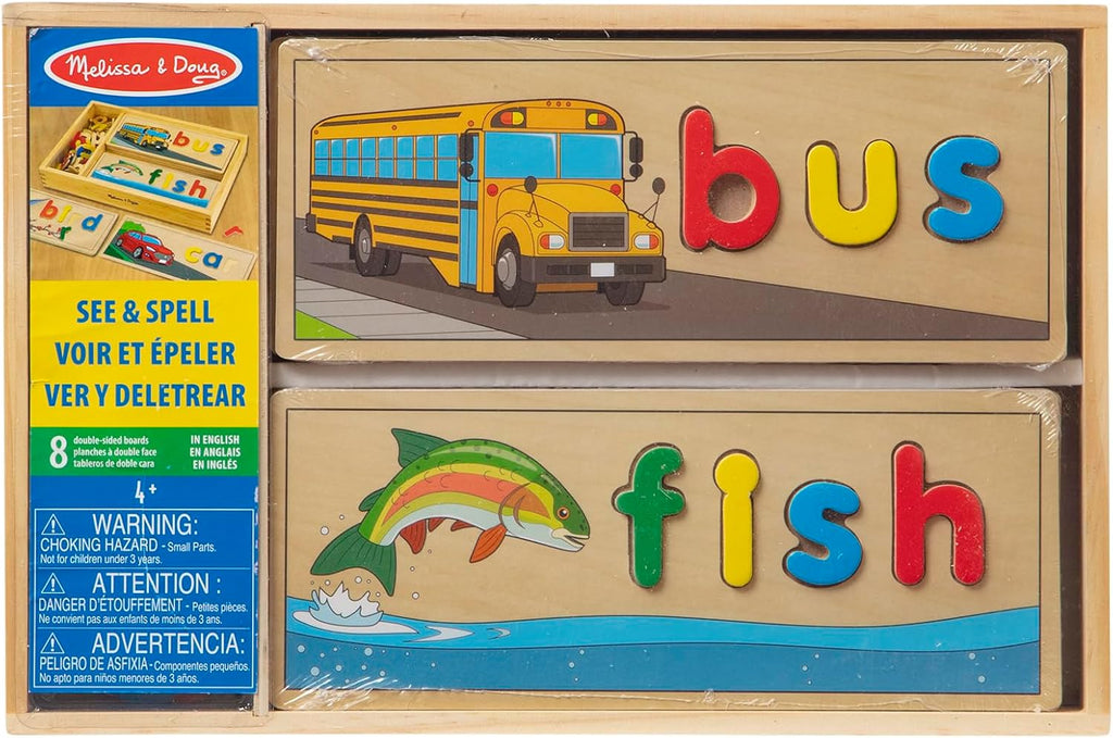 Melissa & Doug See & Spell - Juguete educativo de madera, Versión estándar