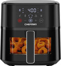 Chefman Freidora de aire – Freidora de aire compacta de 6 cuartos de galón para comidas rápidas y fáciles, cuenta con tecnología Hi-Fry para extra crujiente, ventana de fácil visualización, controles