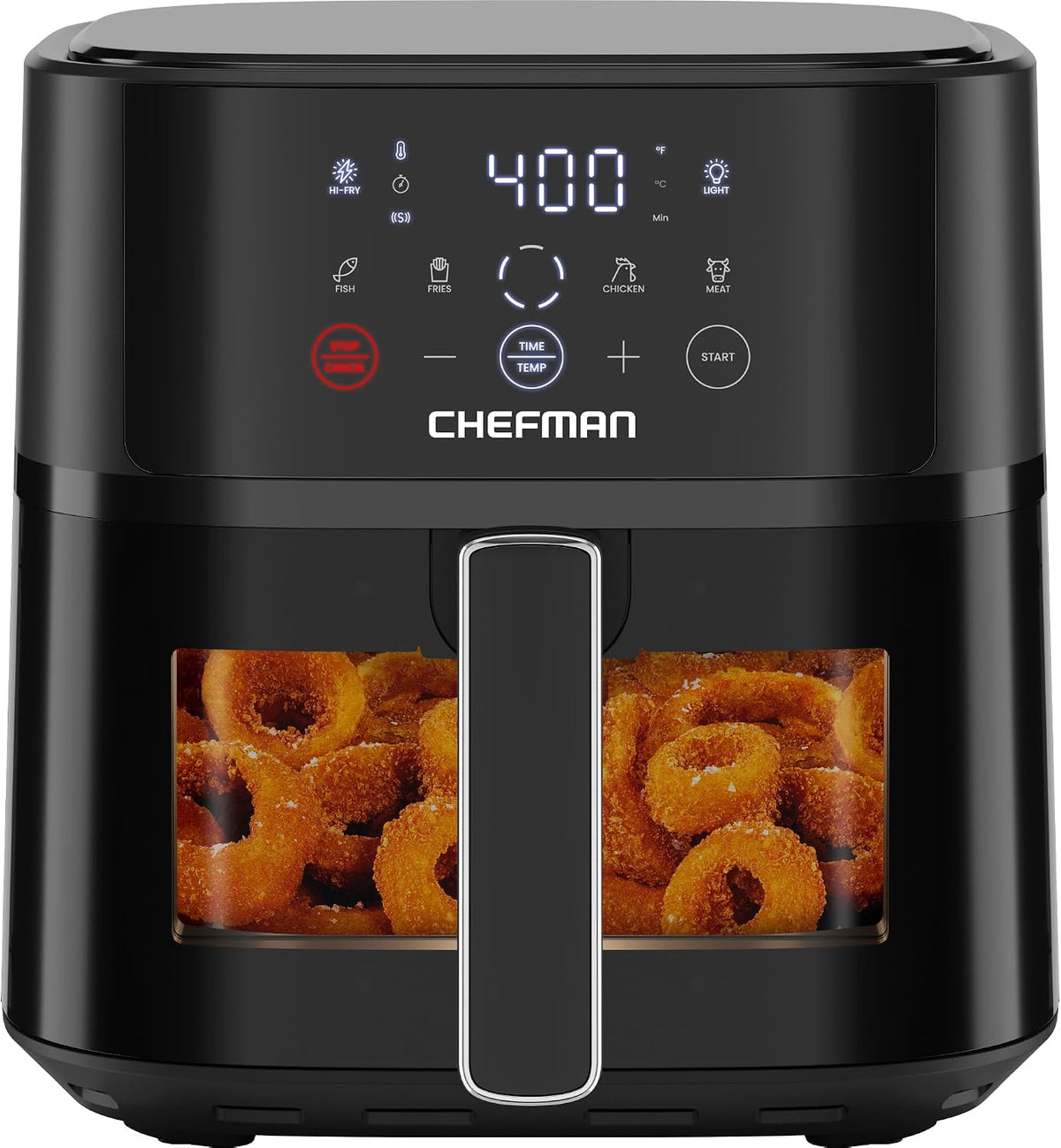 Chefman Freidora de aire – Freidora de aire compacta de 6 cuartos de galón para comidas rápidas y fáciles, cuenta con tecnología Hi-Fry para extra crujiente, ventana de fácil visualización, controles