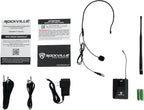 Rockville RWM61U UHF - Sistema de micrófono inalámbrico para auriculares y guitarra
