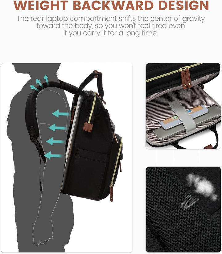 LOVEVOOK - Mochila para laptop de mujer, 15.6'' impermeable...