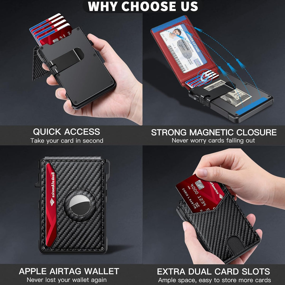 Billetera para Airtag para hombre, billetera inteligente para hombr...