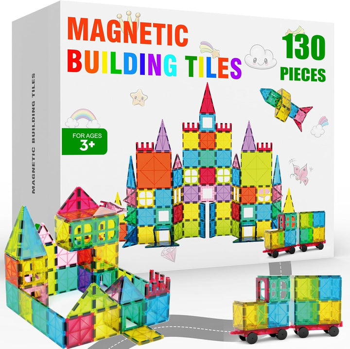 Paaxido Fichas Magnéticas - 130 PCS Bloques Magnéticos para Niños,...