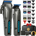 KIKIDO Cortadora de pelo inalámbrica para hombre, kit de cortapelos
