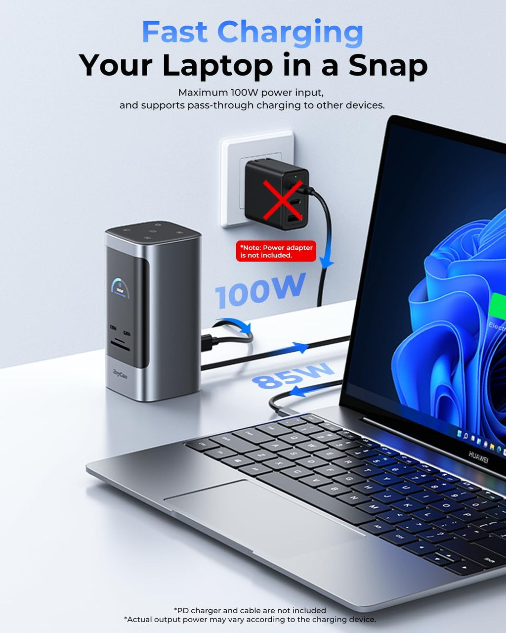 RayCue Estación de acoplamiento USB C, pantalla triple 15 en 1 con 5 botones de acceso directo, pantalla inteligente, DP y HDMI, 10G USB A/C, Gigabit Ethernet, 100 W PD, audio, estación de