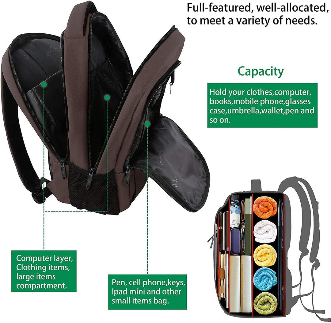 MATEIN - Mochila para laptop de 15 pulgadas, mochila escolar con pu...