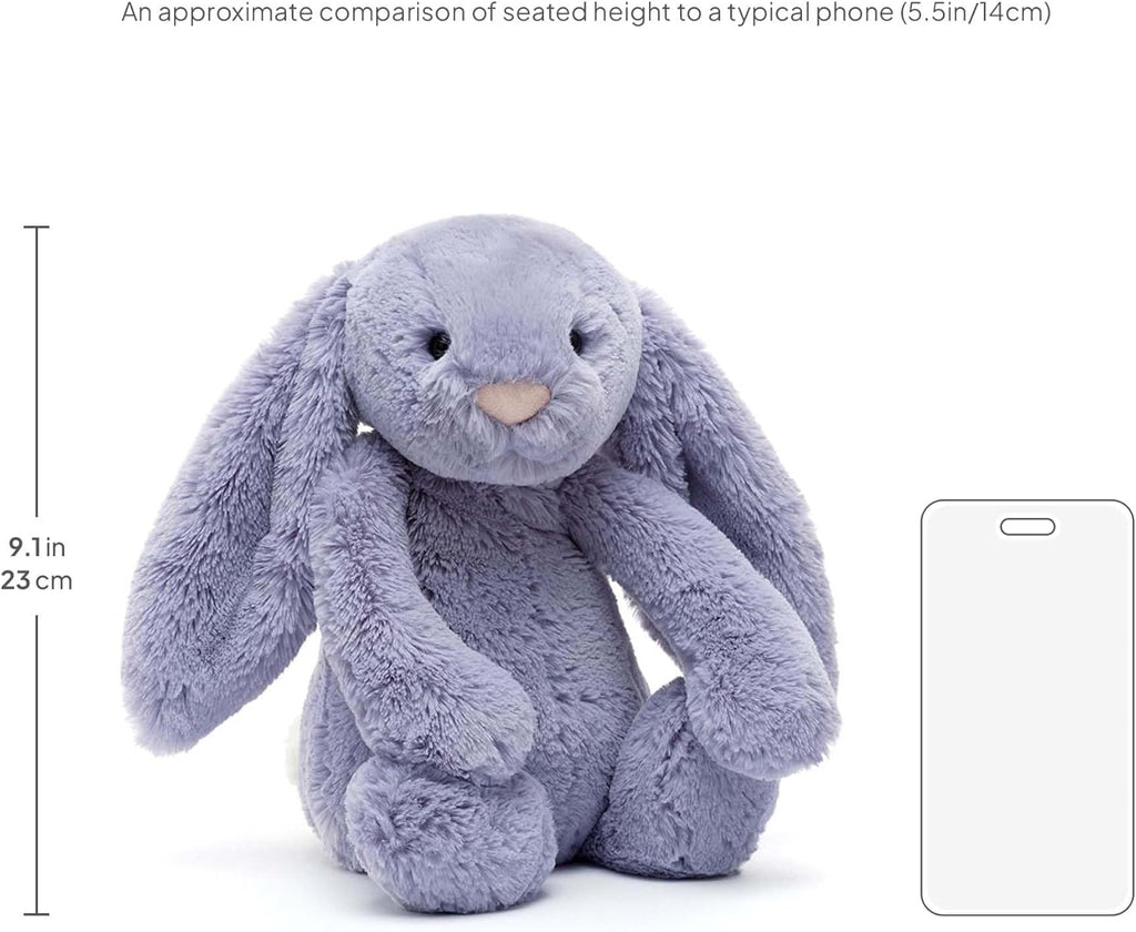 Jellycat Bashful Viola Bunny - Juguete de peluche, mediano, color morado
