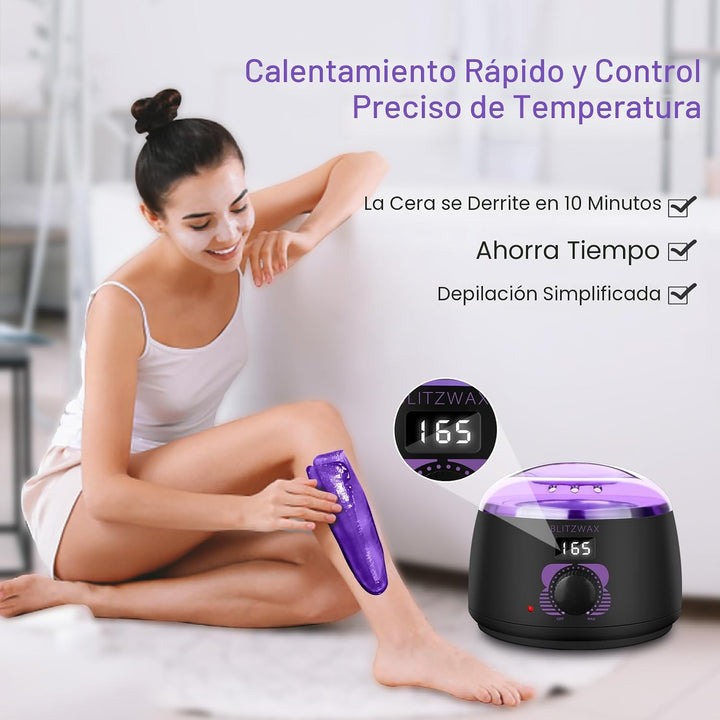 Kit de cera BLITZWAX para depilación brasileña y bikini para mujere...