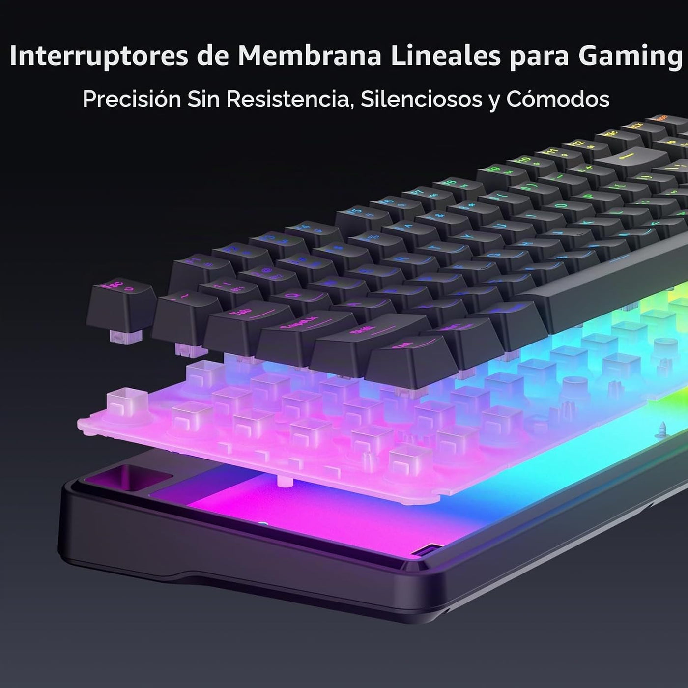Redragon Combo de teclado de membrana inalámbrico K526 PRO y mouse...