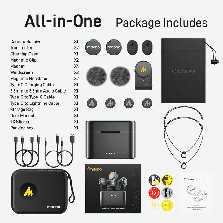 MAONO Micrófono Lavalier inalámbrico para cámara\/PC\/portátil\/tel...