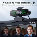 EMEET NOVA 4K Cámara web 4K de doble cámara para PC, gran angular y teleobjetivo
