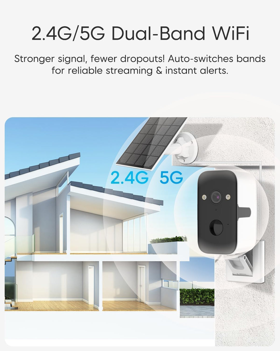 VSTARCAM Cámara de seguridad solar 2K inalámbrica para exteriores,...