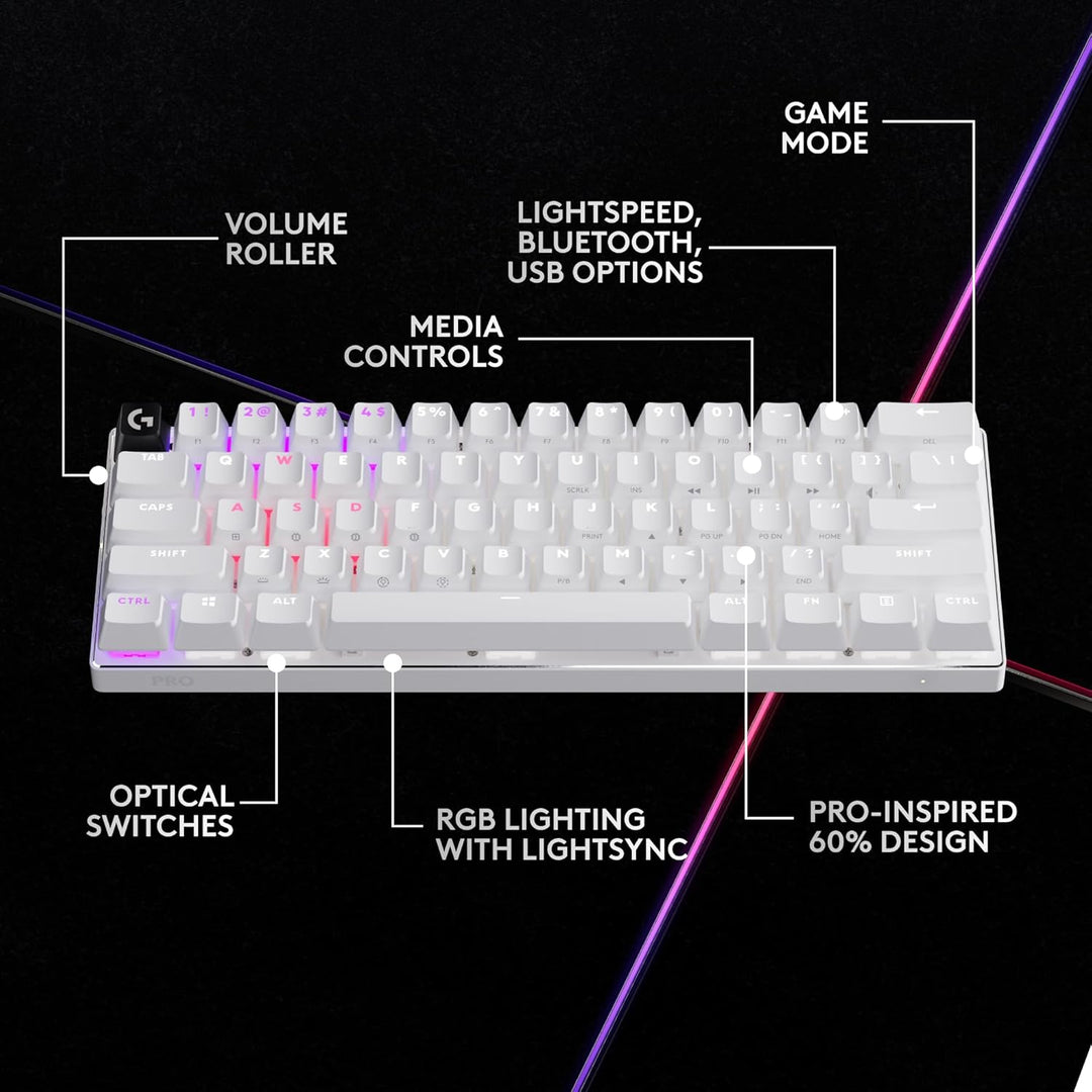 Logitech G PRO X 60 Teclado inalámbrico Lightspeed para juegos, ult...