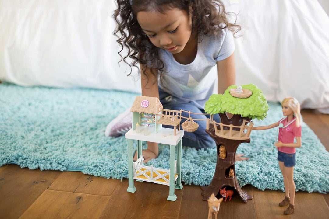 Muñeca Barbie veterinaria y juego, tema de rescate de animales con...
