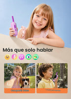 FOREDOM Radio de Video Recargable: Walkie Talkies para Niños, Alcance Largo para Niños y Niñas