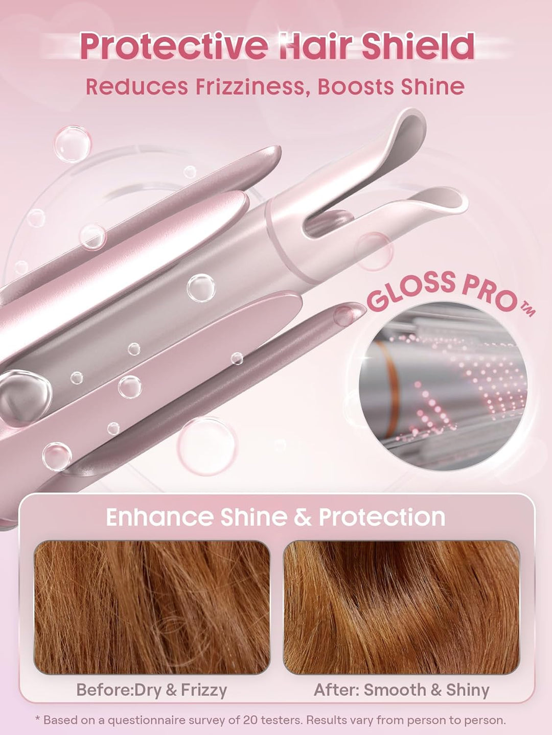 SHEGLAM Rizador automático de regalo para mujer (rosa, 0.75 pulgada...