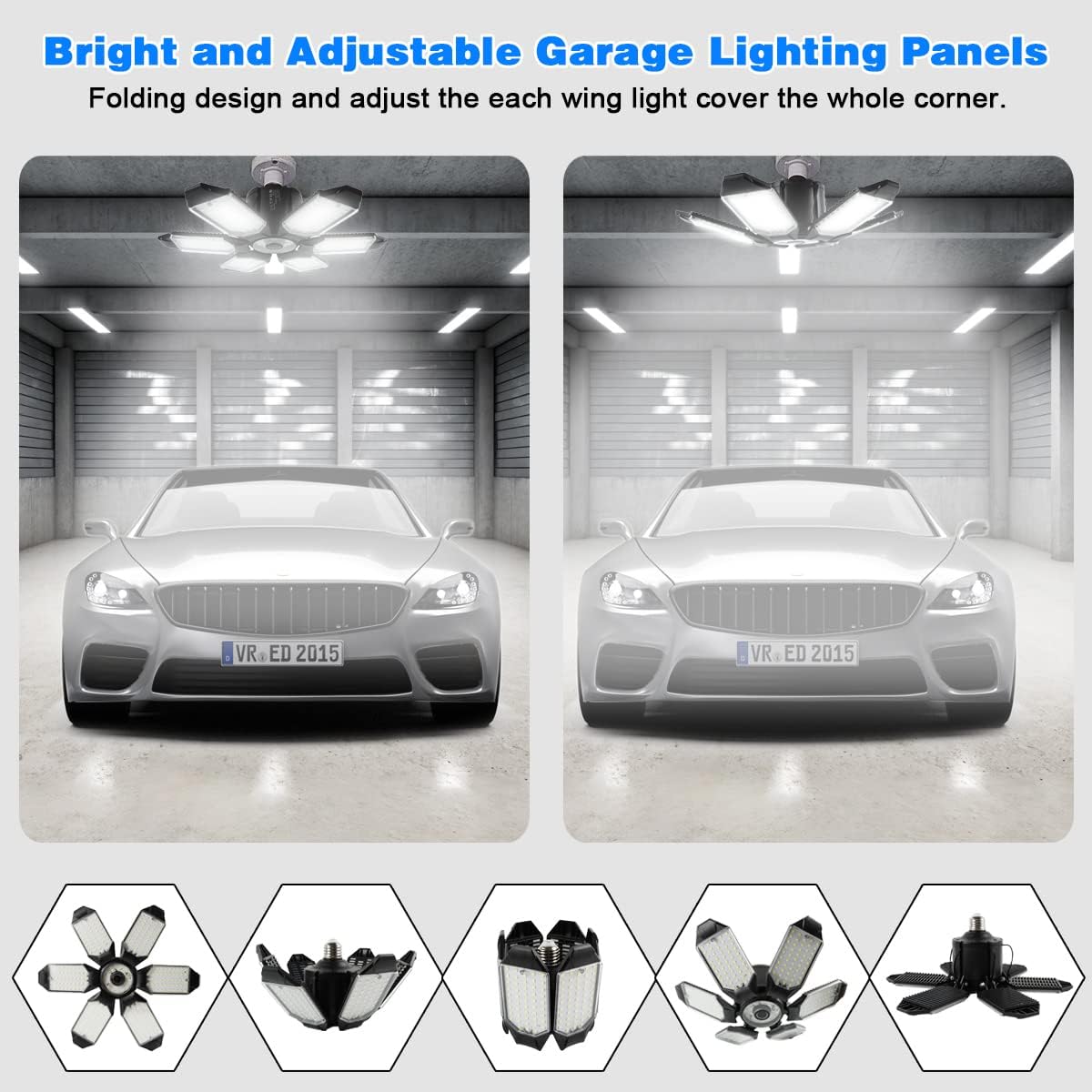 Lámpara Luces de garaje - 32000LM LED luces de techo de garaje 6500K luz